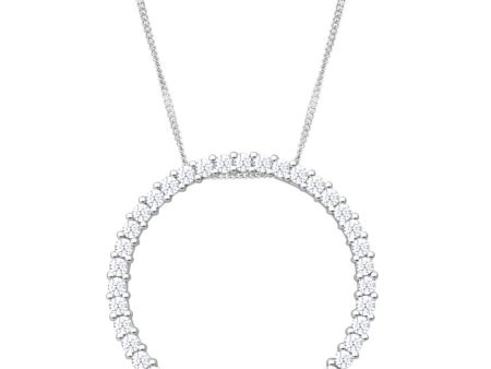 9ct Superb White Gold Diamond Pendant With Chain on Sale