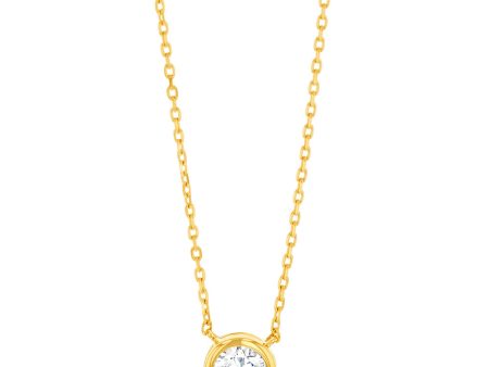 Luminesce Lab Grown 9ct Yellow Gold 1 5 Carat Diamond Round Shaped Bezel Pendant Online Hot Sale