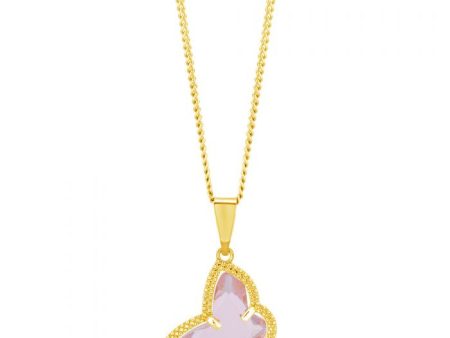 9ct Gold Filled Pink Coloured Butterfly Pendant For Discount