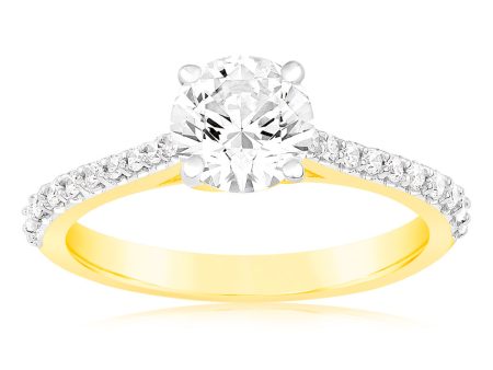 Luminesce Lab Grown 18ct Yellow Gold 1.20 Carat TW 1 Carat Certified Diamond Engagement Ring Supply