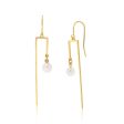 9ct Yellow Gold Silver Filled Drops with Freshwater Pearl Earrings For Discount