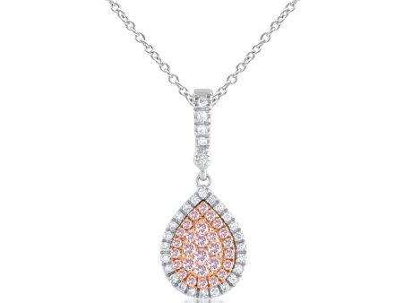 9ct White & Rose Gold 1 5 Carat Diamond Pendant With Pink Argyle Diamonds 50cm Chain Cheap