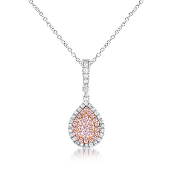 9ct White & Rose Gold 1 5 Carat Diamond Pendant With Pink Argyle Diamonds 50cm Chain Cheap