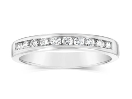 9ct White Gold 1 3 Carat Diamond Eternity Ring with 10 Brilliant Cut Diamonds For Discount