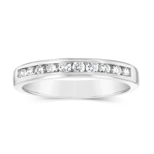 9ct White Gold 1 3 Carat Diamond Eternity Ring with 10 Brilliant Cut Diamonds For Discount