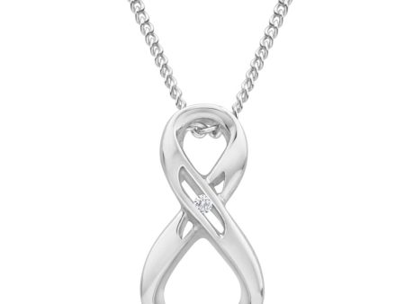 Sterling Silver Diamond Infinity Pendant Fashion