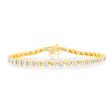 10ct Yellow Gold 2 Carat Diamond Tennis Bracelet Online Hot Sale