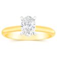 18ct Yellow Gold Diamond Ring With 1 Carat Oval Diamond For Sale