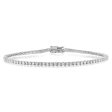 9ct White Gold 2 Carat Diamond Tennis Bracelet with 82 Brilliant Diamonds For Sale