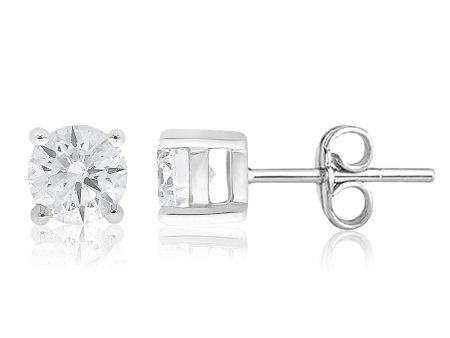 18ct White Gold 3 4 Carat Diamond Stud Earings Sale