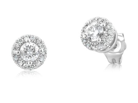 1 2 Carat Diamond Stud Earrings in 10ct White Gold For Discount