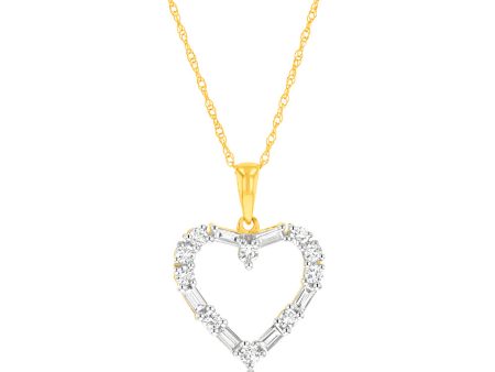 1 2 Carat Luminesce Lab Grown Heart Pendant In 9ct Yellow Gold on Sale