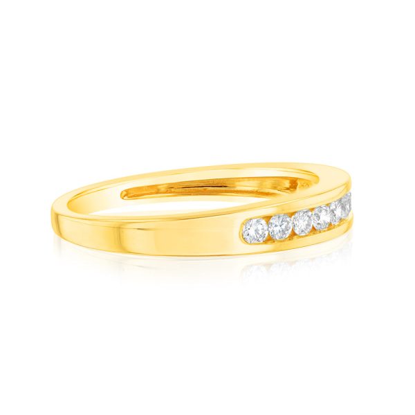 9ct Yellow Gold 1 4 Carat Diamond Eternity Ring with 10 Brilliant Diamonds Discount