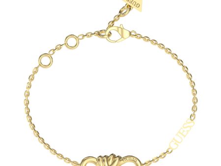 Guess Gold Plated Stainless Steel Central Knot Mini Bracelet For Sale