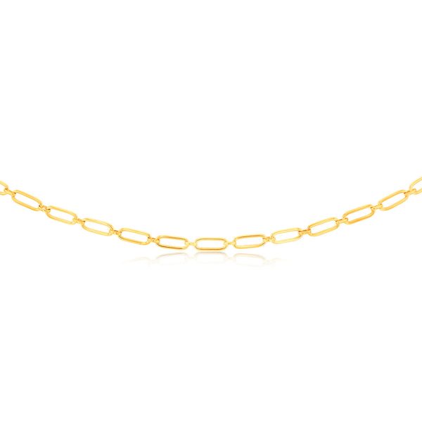 9ct Yellow Gold Silver-filled Fancy Elongated Belcher Link 50cm Chain For Discount