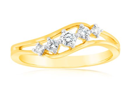 9ct Yellow Gold Luminesce Lab Grown 1 4 Carat Diamond Ring Online Hot Sale