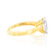 9ct Yellow Gold 2.00ct Diamond Equivalent 11X9MM Zirconia Solitaire Ring Online