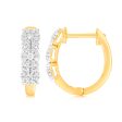 9ct Yellow Gold 1 10 Carat Diamond Hoop Earrings set with 54 Round Brilliant Cut Diamonds Hot on Sale