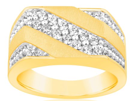 1 Carat Luminesce Lab Grown Diamond Gents Ring in 9ct Yellow Gold For Discount