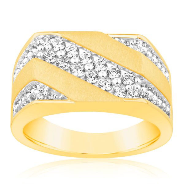 1 Carat Luminesce Lab Grown Diamond Gents Ring in 9ct Yellow Gold For Discount