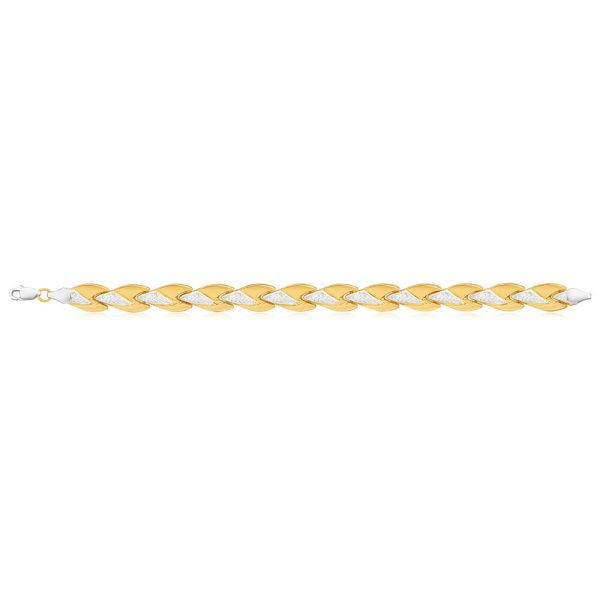 9ct Yellow Gold Silver Filled Lovely Fancy 19cm Bracelet Fashion