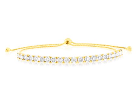 1 Carat Diamond Bracelet in 10ct Yellow Gold For Cheap