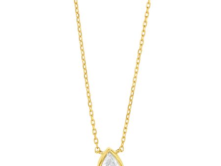 Luminesce Lab Grown 9ct Yellow Gold 1 5 Carat Diamond Pear Shaped Bezel Pendant Cheap