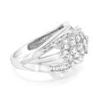 10ct White Gold 1.4 Carat Diamond Ring with Round Brilliant and Tapered Baguette Diamonds For Sale