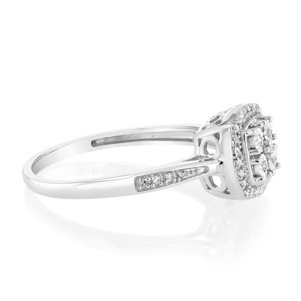 1 10 Carat Diamond Ring in Sterling Silver Sale