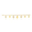 9ct Yellow Gold Silver Filled Plain and Heart Shape Charms on 19cm Belcher Bracelet Sale