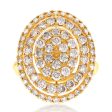 18ct Yellow Gold 2 Carat Diamond Oval Shape Cluster Ring Cheap