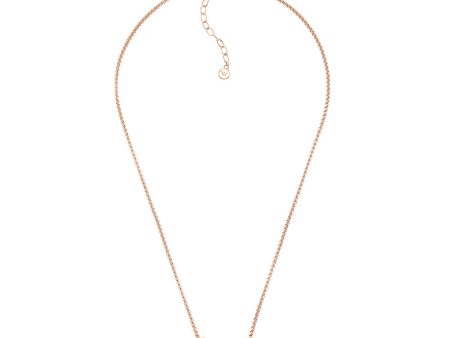 Emporio Armani Rose Gold Plated Stainless Steel Black Lacquer Components Pendant With Chain Online now