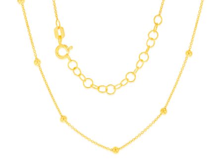 9ct Yellow Gold Balls on Fancy 25+5cm Anklet Online now