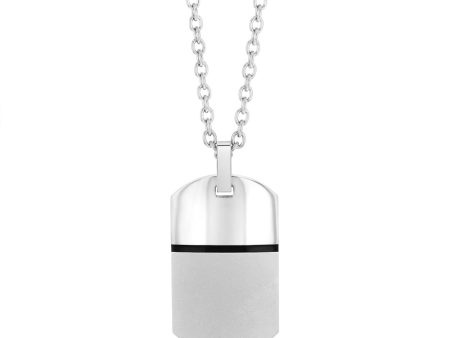 Stainless Steel Polished And Matt Texture Dog Tag Pendant On Chain Online Sale