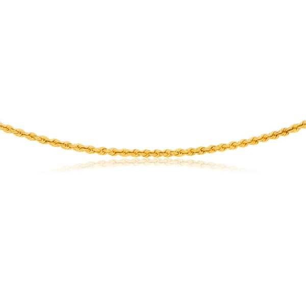 9ct Yellow Gold Silverfilled 45cm Rope Chain on Sale