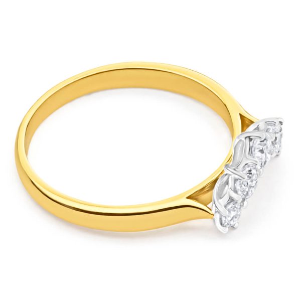 18ct Yellow Gold Ring With 1 2 Carats Of Diamonds Set With 5 Diamonds Hot on Sale