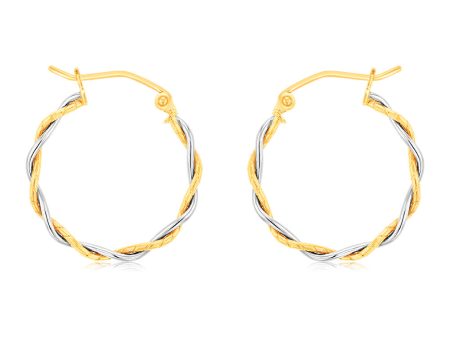 9ct Two Toned Silverfilled Twisted Hoop Earrings Cheap