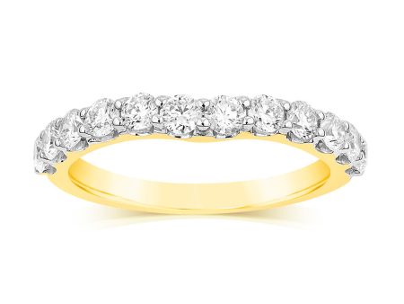 Luminesce Lab Grown 1.5 Carat Diamond Eternity Curve Ring in 18ct Yellow Gold Fashion