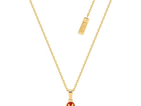 Disney Gold Plated Stainless Steel iron Man Pendant On Chain Discount