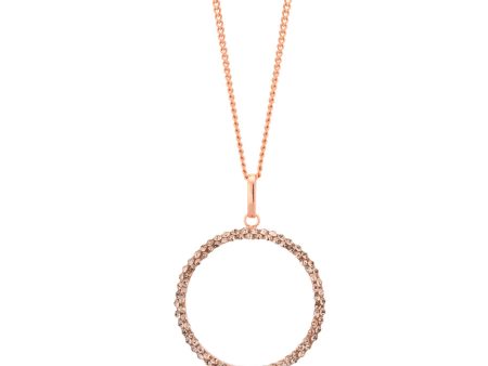 9ct Rose Gold Filled 20mm Round Crystal Pendant on Sale