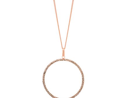 9ct Rose Gold Filled 30mm Round Crystal Pendant Hot on Sale