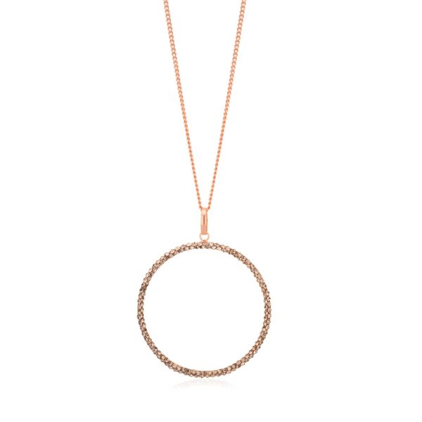 9ct Rose Gold Filled 30mm Round Crystal Pendant Hot on Sale