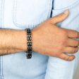 Stainless Steel Fancy Black And Silver 20.3cm Bracelet Sale