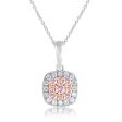 9ct  White and Rose Gold 1 4 Carat Diamond Pendant With Pink Argyle Diamonds For Sale