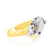 9ct Yellow Gold 0.82Ct Sapphire & 20 Diamond Men s Ring Online Hot Sale