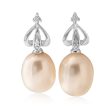 9ct White Gold Pearl and Diamond Earrings Online Hot Sale