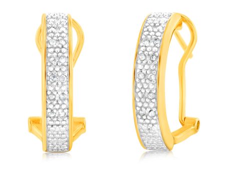 1 10 Carat Diamond Hoop Earrings in Gold Plated Silver Sale