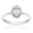 9ct White Gold Diamond Ring With 26 Brilliant and 6 Baguette Cut Diamonds Supply