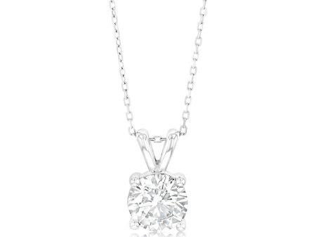 Luminesce Lab Grown Solitaire 2Ct Diamond Pendant in 9ct White Gold with Adjustable Chain Online Hot Sale