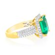 Luminesce Lab Grown 9ct Yellow Gold 0.45 Carat Diamond with 3.25ct Created Emerald Supply